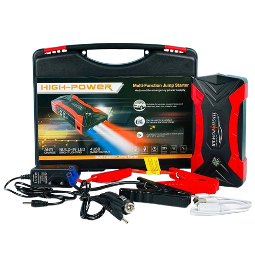 Пускозарядний пристрій бустер Jump Starter QY33 99800mAh 4 USB Чорно-червоний Вінниця