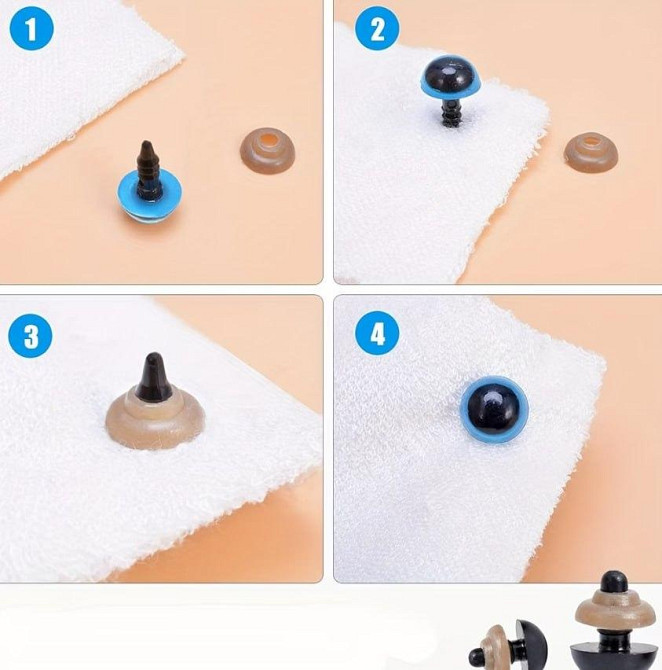 Набор безопасных глаз и носиков для игрушек 752 шт, разные размеры и цвета, органайзер Киев - изображение 3