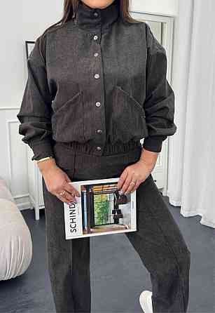 Женский стильный повседневный костюм двойка бомбер+брюки Хаки, 42/44 Одесса