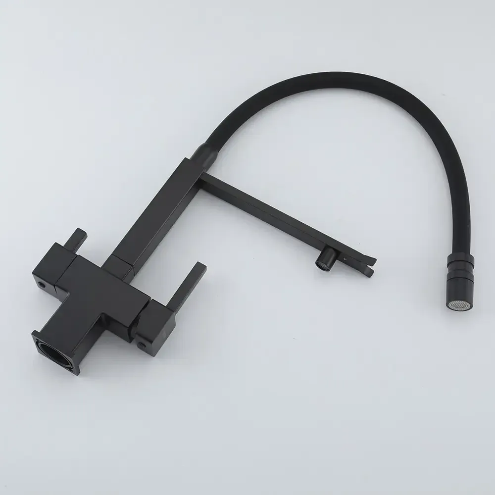 Смеситель для кухни с подключением к фильтру GAPPO G4395-56 с гибким изливом, черный Киев - изображение 7