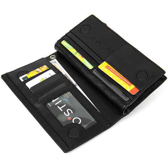 Практичный кожаный кошелек-клатч ST Leather 19371 Черный Киев