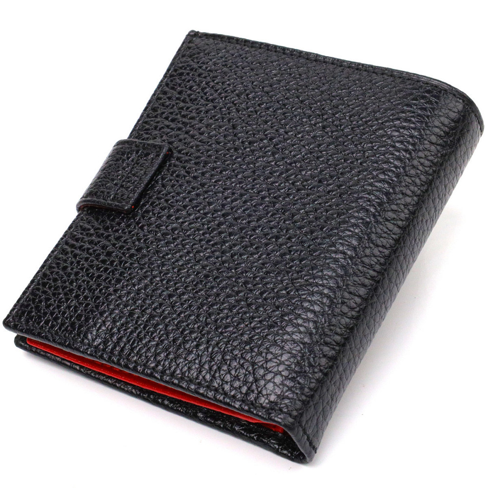 Стильный мужской бумажник в комбинации двух цветов из натуральной зернистой кожи CANPELLINI 21728 Черный Киев - изображение 10