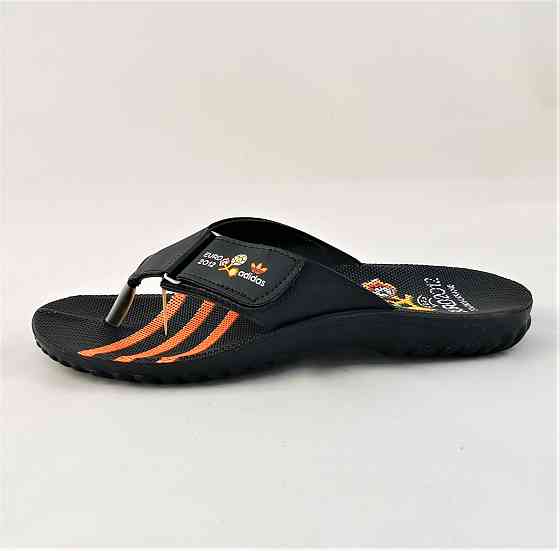 Чоловічі Шльопанці Тапочки Adidas Сланці В'єтнамки Адідас Чорні з Жовтогарячим (розміри: 40,41) Дніпро