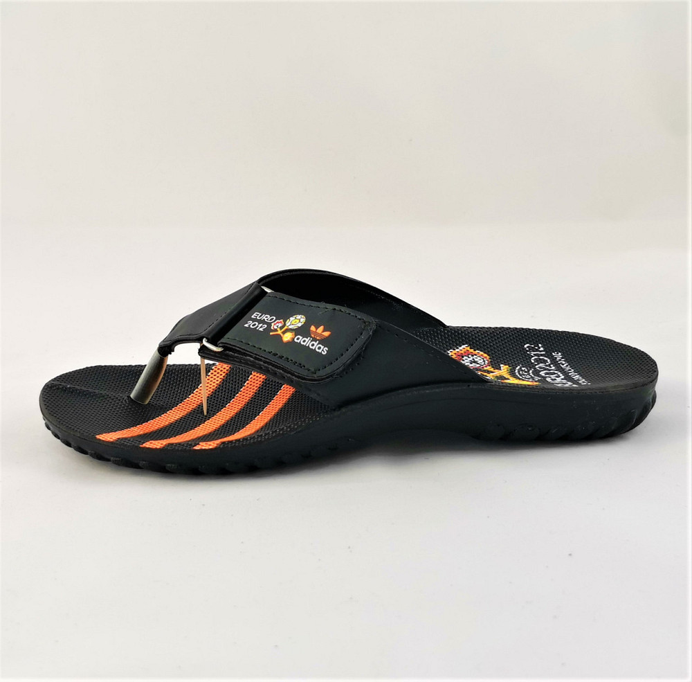 Мужские Шлёпанцы Тапочки Adidas Сланцы Вьетнамки Адидас Чёрные с Оранжевым (размеры: 40,41) Днепр - изображение 5