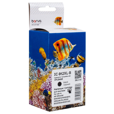 Картридж Barva HP 912XL (3YL80AE/3YL84AE) 1100 c, Black (IC-912XL-B) Вінниця - фото 1