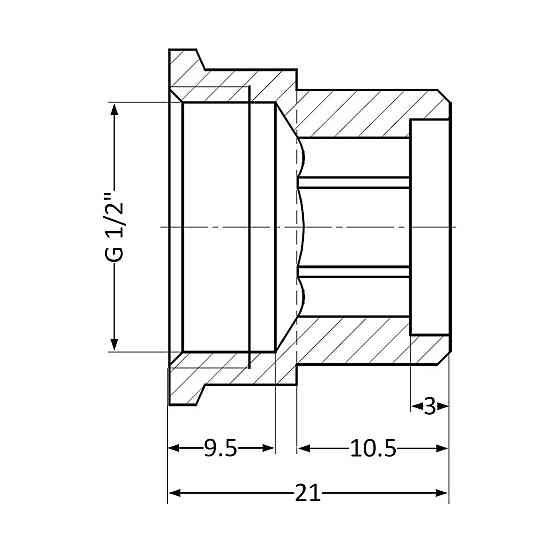 Подовжувач латунний Thermo Alliance Standart 1/2" ВН, L = 10 мм SD4221510 Київ