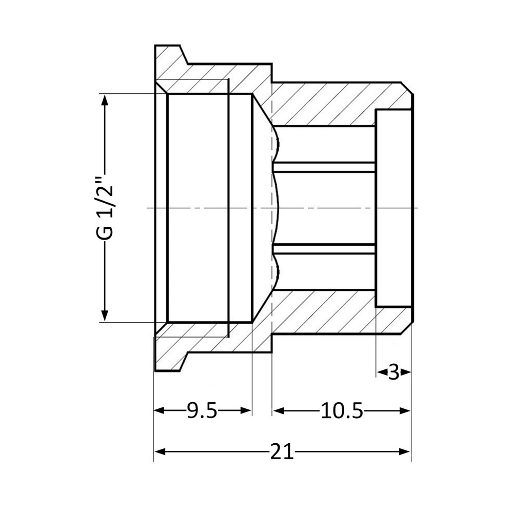 Подовжувач латунний Thermo Alliance Standart 1/2" ВН, L = 10 мм SD4221510 Київ - фото 2
