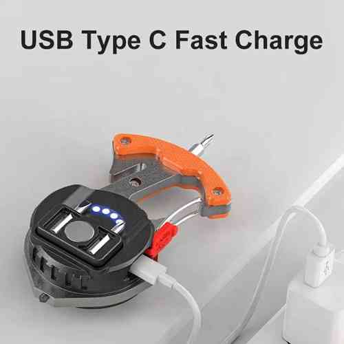 Фонарь для кемпинга W5143-COB, Белый, Жёлтый, Красный, multitool, Li-Ion, магнит, карабин Днепр