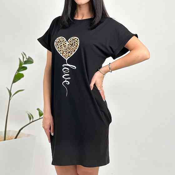 Жіноча сукня з малюнком "Passion" оптом | Норма і батал Чорний, 42-44 Київ