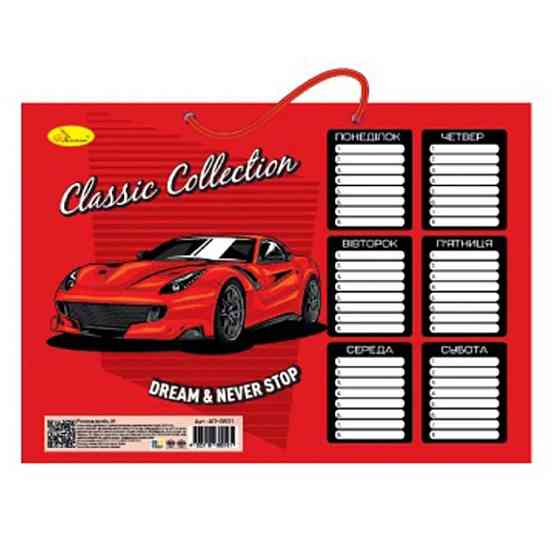 Ламінований розклад уроків "Classic Collection" АП-0801-10  А4 Вінниця