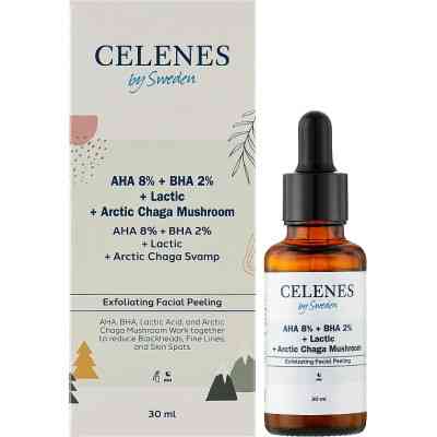 Сироватка для обличчя Celenes AHA 10% + BHA 2% + Lactic + Arctic Chaga Mushroom 30 мл (7350104249472) Вінниця