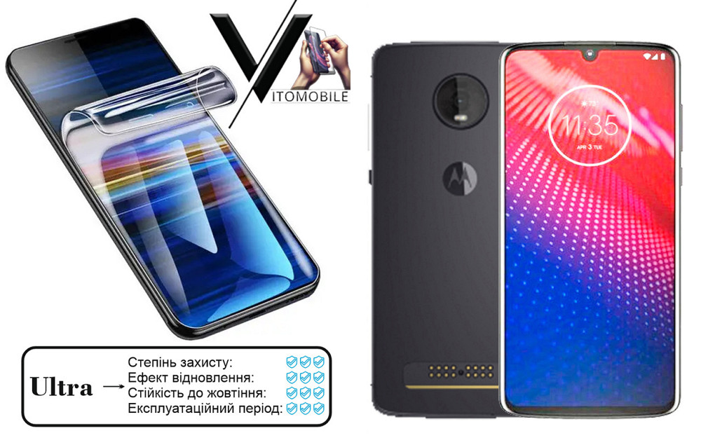 Поліуретанова плівка Ultra для Motorola Moto Z4 – мінімальна товщина, максимальний захист! Київ - фото 1