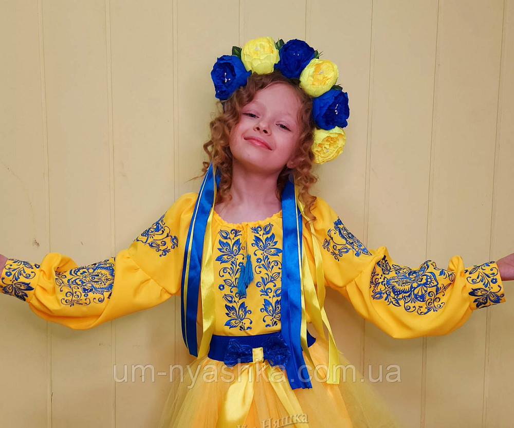 Дитяча вишиванка Троянда-листочки молочно-золота Кривий Ріг - фото 2