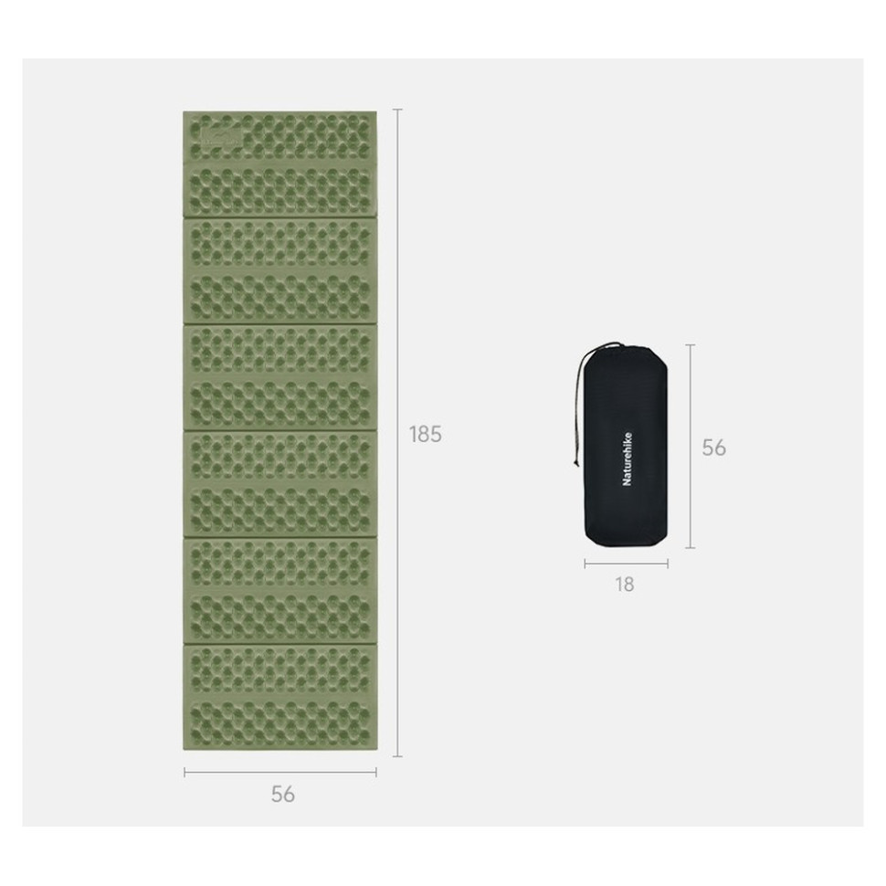 Килимок складний IXPE Naturehike CNK2550WS030, алюмінієва плівка, 18 мм, оливковий-зелений Київ - фото 4