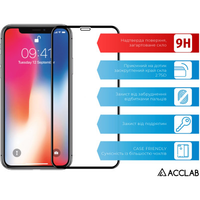 Скло захисне ACCLAB Full Glue ESD Apple Iphone XR/11 Black (1283126532146) Вінниця - фото 3