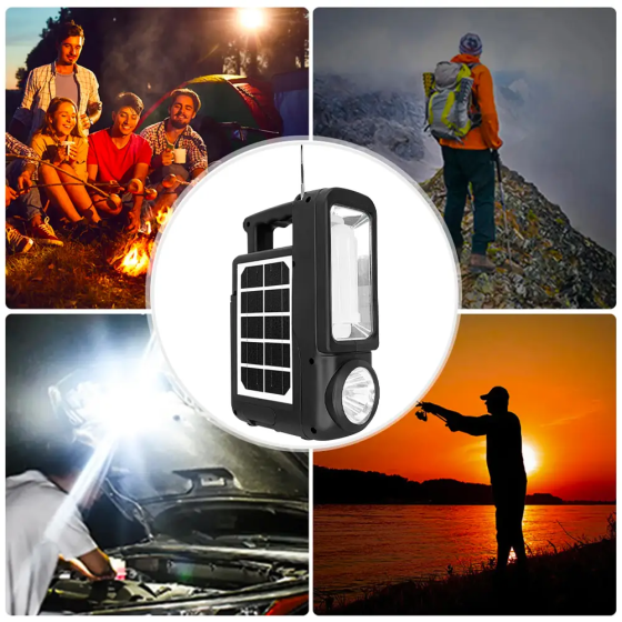 Фонарь на солнечной батарее с PowerBank и радио 4000мАч, FM, MP3, Bluetooth CL-830 / Переносной фонарь-колонка Одесса