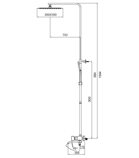Душова колона із змішувачем KOER KB-56007-01    ( KR3460 ) 34976 Харків - фото 6