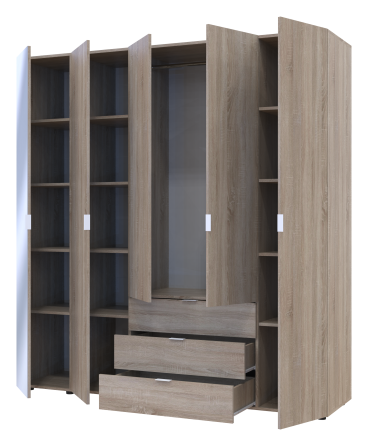Комплект шаф для одягу Doros Гелар (2 шт.) 194х49,5х203,4 см Дзеркало/Дуб сонома (DRS-011139) Львів