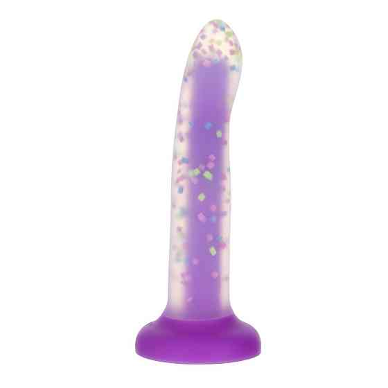 Светящийся в темноте фаллоимитатор ADDICTION Rave 8″ Glow in the Dark Dildo Purple Confetti , 20,3 см Sex Aura Киев