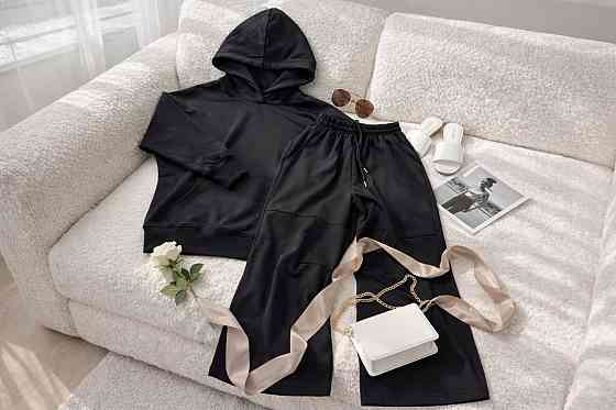 Жіночий стильна повсякденний костюм двійка з якісної двонитки на рибані Одеса