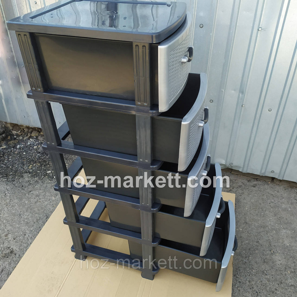 Пластиковий комод сірий на 5 ящиків виробництва Україна Харків - фото 10