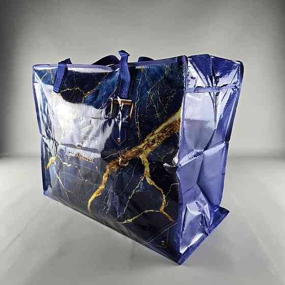 Полипропиленовая сумка на змейке  хозяйственная  с цветным рисунком №4 Мрамор (1 шт) Харьков