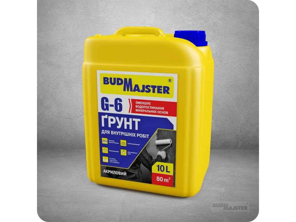 Грунт 5л G-6 акриловий для внутрішніх робіт ТМ Budmajster Київ - фото 1