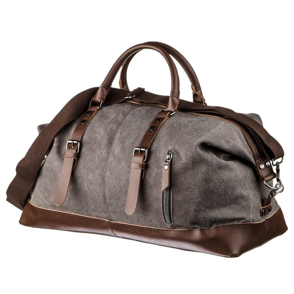 Дорожня сумка текстильна велика Vintage 20165 Сіра Київ - фото 2