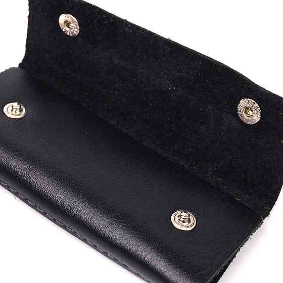 Практична ключниця у глянцевій шкірі Серце GRANDE PELLE 16718 Чорна Київ