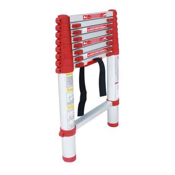 Драбина алюмінієва, телескопічна, 8 сход., 2,60 м, 150 кг INTERTOOL LT-3026 Киев