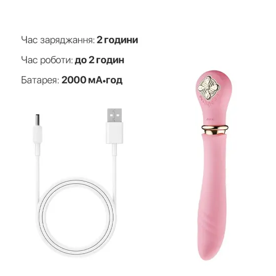 Пульсатор із підігрівом Zalo Sweet Magic - Desire Fairy Pink, турбо режим Львів