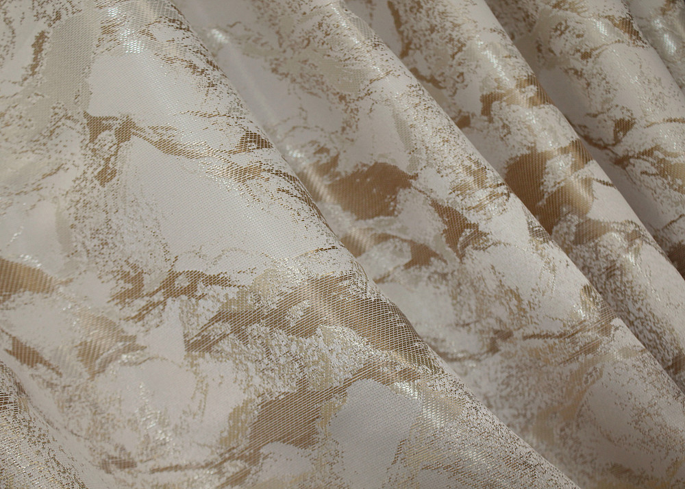 Комплект коротких штор VR-Textil Жаккард Мрамор Al3 № 1595ш Айвори с бежевым 145х170 см 2 шт (35-0241) Киев - изображение 5