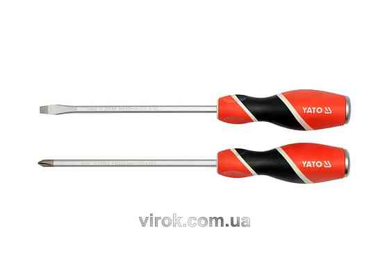 Набір викруток ударних YATO : (SL6/PH2) x 150 мм. 2 шт. [6/36] Одеса