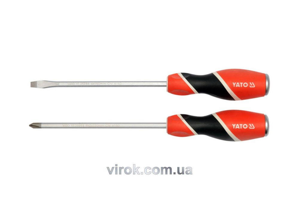 Набір викруток ударних YATO : (SL6/PH2) x 150 мм. 2 Шт. [6/36] Одесса - изображение 1