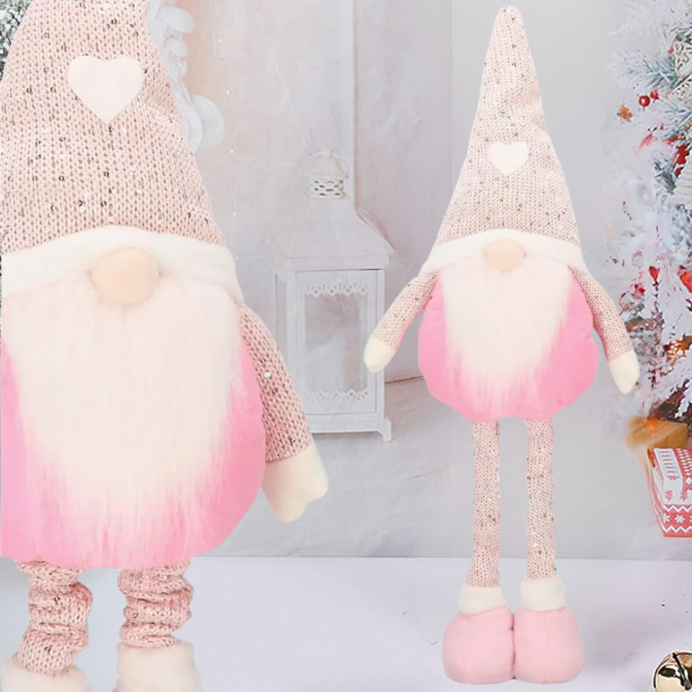 Новорічний гном під ялинку гном на ніжках декоративна фігура під ялинку Niki Light скандинавський гном 70 см рожевий Київ - фото 8