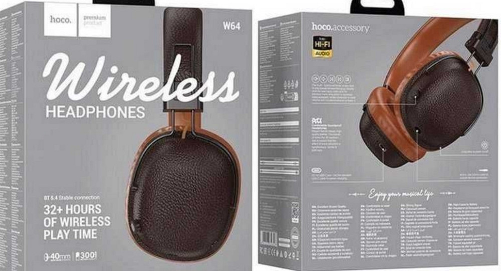 Стильні бездротові Bluetooth-навушники з Hi-Fi звучанням HOCO W64. Харків - фото 1