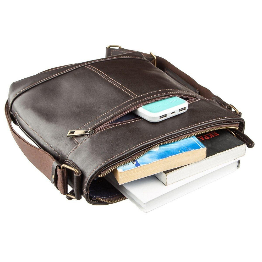 Сумка многофункциональная мужская в гладкой коже Коричневая (SHVIGEL) Киев - изображение 3