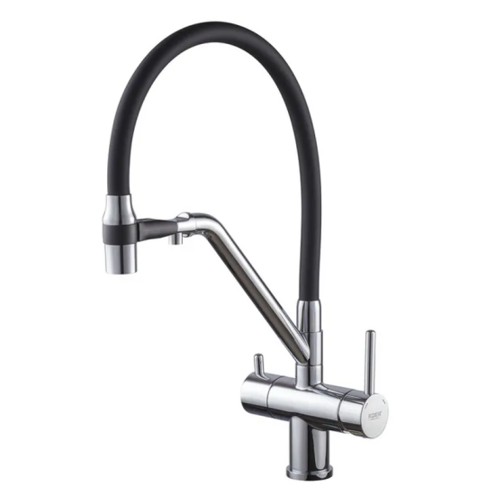 Кухонний змішувач із силік. виливом і вих. для питної води KOER KB-72006-01 (KR3379) Харків