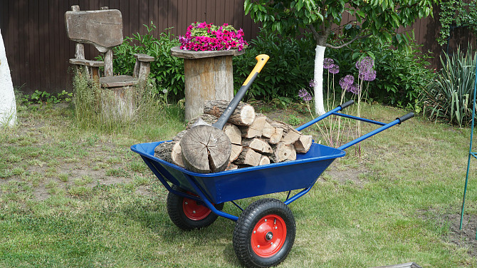 Тачка садовая Garden joys Синий 110/200л Тачка для перевозки мусора Тачка для перевозки песка Тачка для груза Белая Церковь - изображение 2