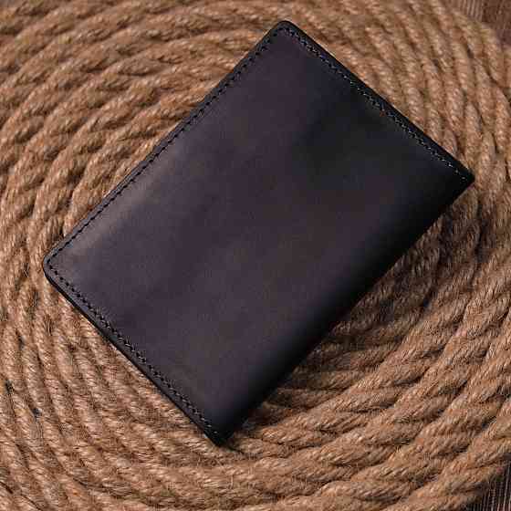 Надежная обложка на паспорт в винтажной коже Слава ЗСУ GRANDE PELLE 16724 Черная Киев