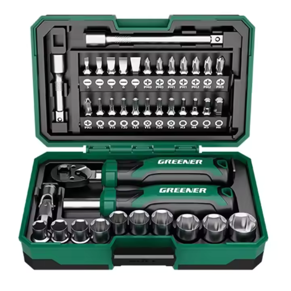 Набір інструментів для ремонту 40 шт: викрутка з перехідниками, тріскачка, набір біт, набір торцевих головок, в протиударному Кам'янець-Подільський - фото 6