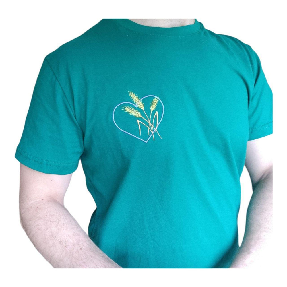Футболка мужская с вышивкой колоски р. 44-60 зеленая Киев - изображение 1