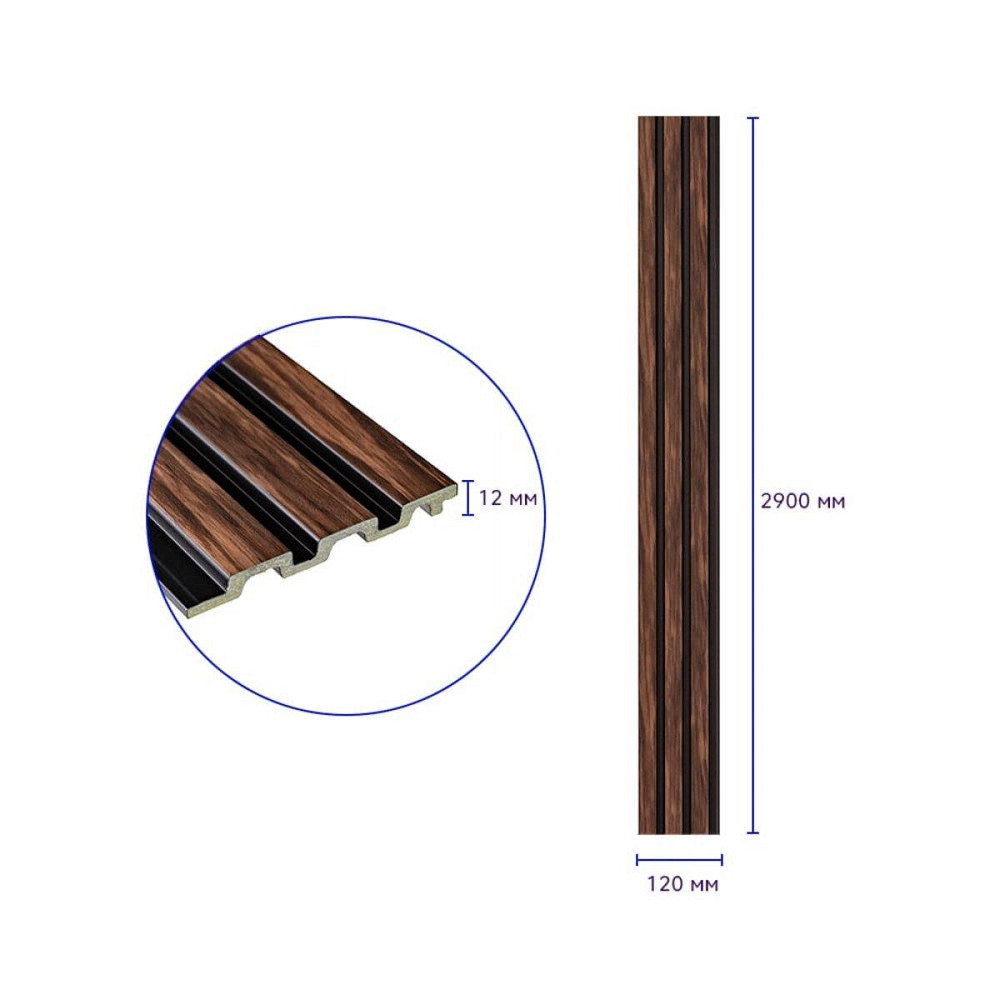 Декоративная рейка тёмный орех Киев - изображение 5