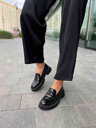 Туфли женские KATI SHOES черные лакированные натуральная кожа на низком ходу размер 36-40 (305) Коломия