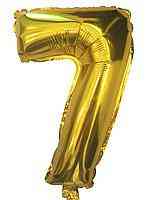 Куля фольгована золотою цифрою "7", 100 см у пакованні (1 пачка) Харків