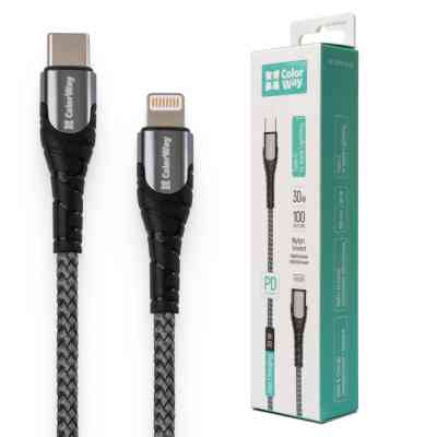 Дата кабель USB-C to Lightning 1.0m ColorWay (CW-CBPDCL033-GR) Вінниця