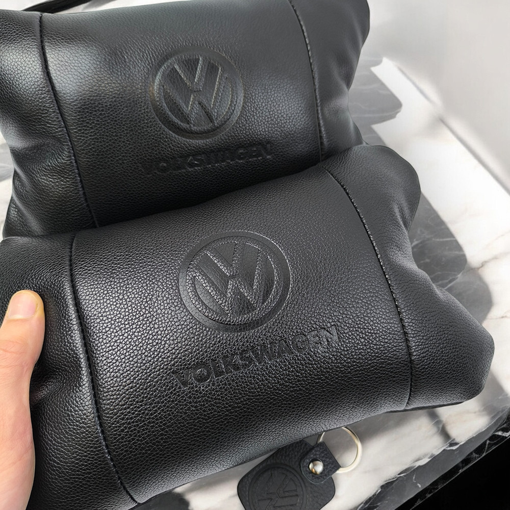 Набір шкіряних подушок 2шт - Volkswagen на підголовник у машину, UK-887 Автомобільна подушка Київ - фото 10