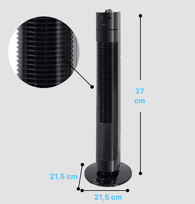 Колонний вентилятор 3 рівні швидкості з таймером Clatronic TVL (3770) 35 Вт Нововолинськ - фото 5