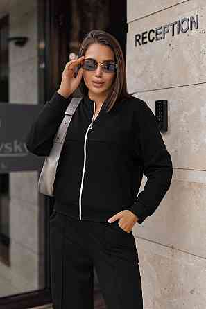 Жіночий трикотажний костюм зі штанами палаццо "Alicante"  | Норма і батал Чорний, 46-48 Київ