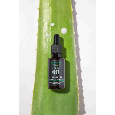 Сироватка для обличчя Mayur Зволожувальна Активатор еластину з алое вера та гіалуроновою кислотою 30 мл (4820230953305) Вінниця - фото 2
